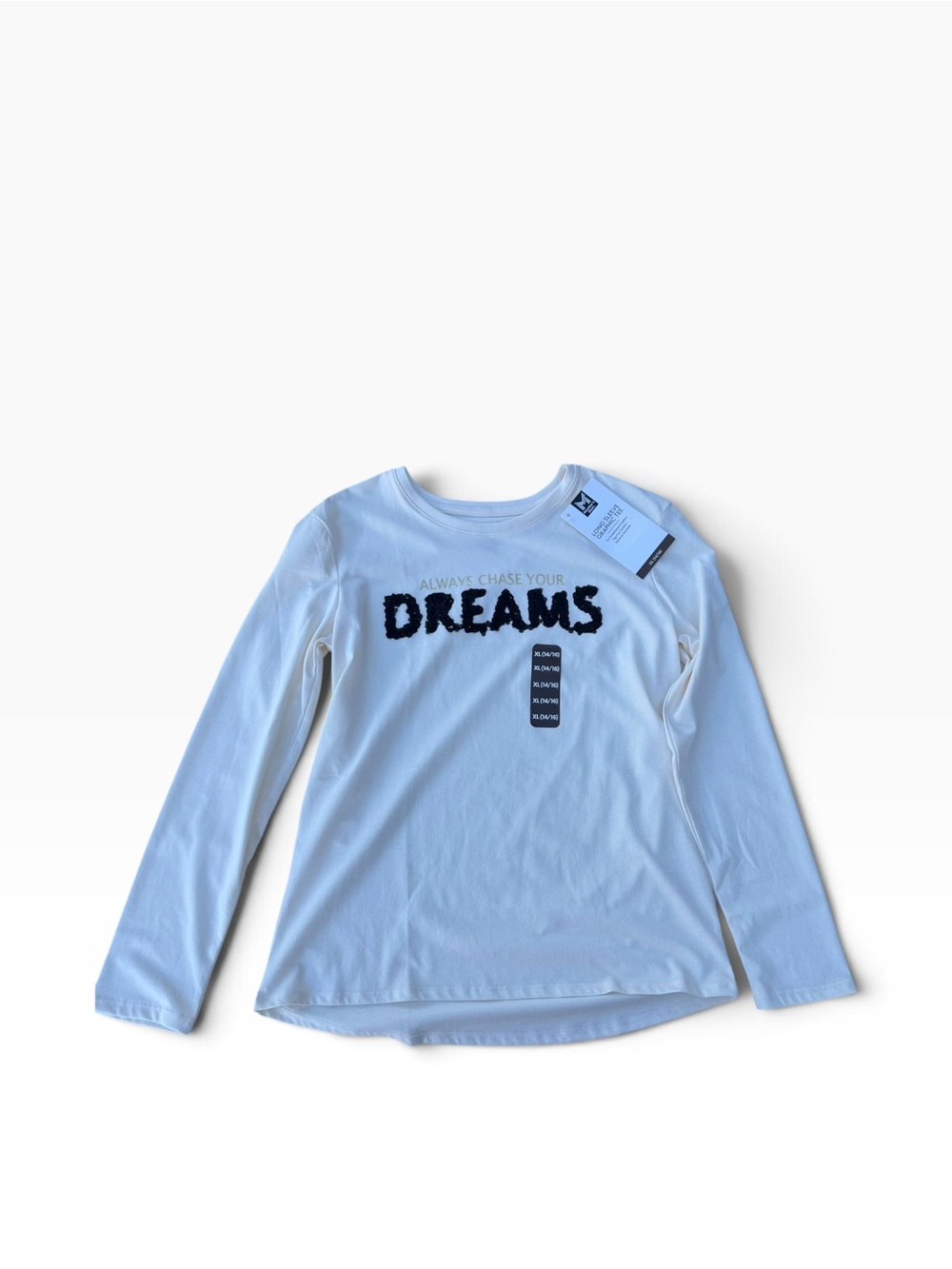 Kids White Long-Sleeve 'Dreams' Graphic Tee